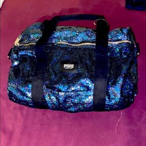 Pink duffel bag tote bag